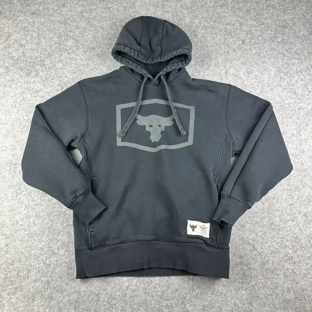 Under Armour Project Rock Hoodie Sweatshirt Mens Small Fleece Lounge Workout Gym